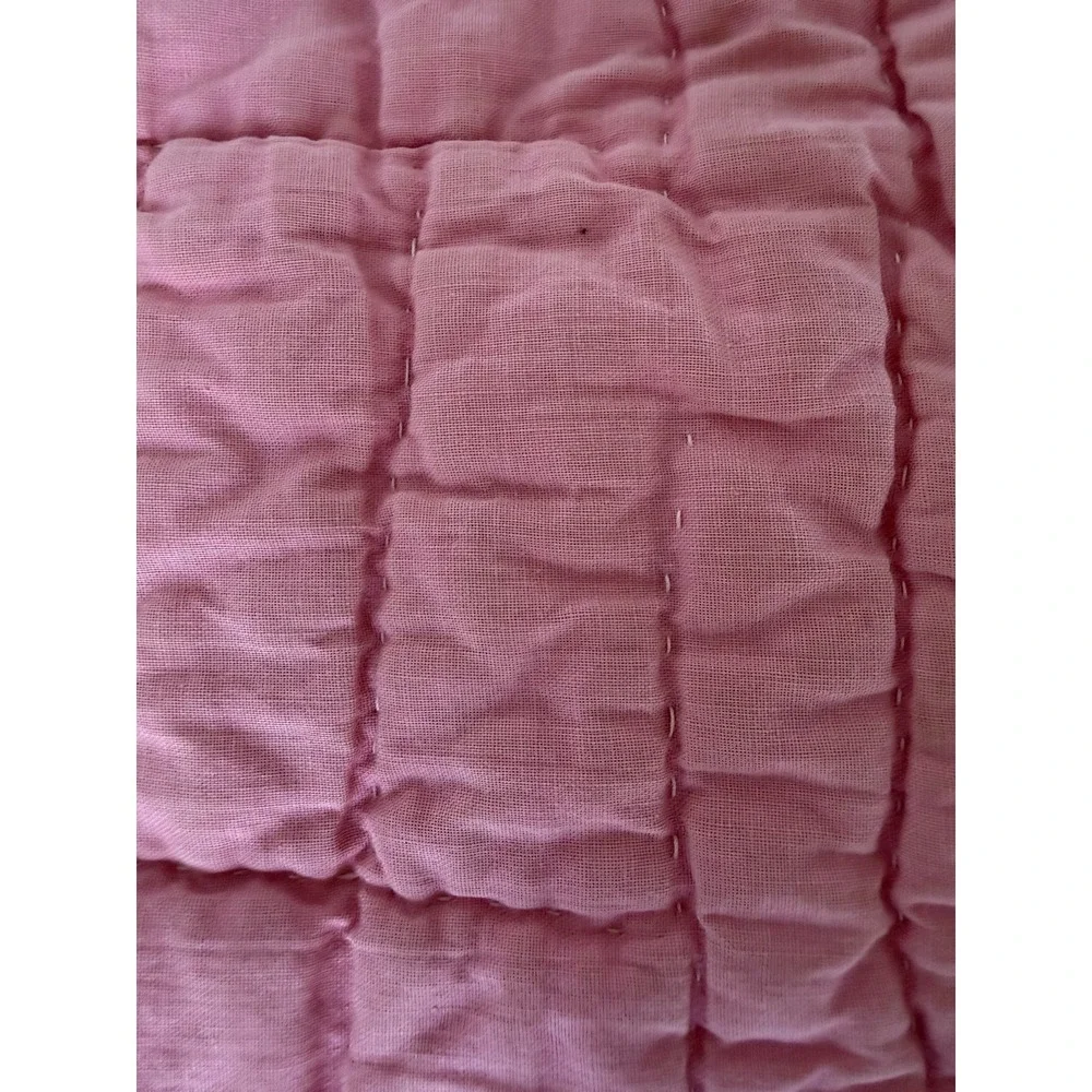 Vintage Hand Quilted Pinwheel Star Quilt 78x90 Handmade Feedsack c.1940s